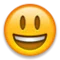 Față rânjitoare cu ochi mari emoji pe Apple iOS 4.0