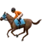Horse Racing: Medium-Dark Skin Tone emoji on Apple iOS 15.4