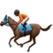 Horse Racing: Medium-Dark Skin Tone emoji on iPhone