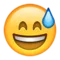 Usmívající se obličej s potem emoji na Apple iOS 9.1