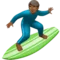 Person Surfing: Medium-Dark Skin Tone emoji on iPhone (iOS 12.1)