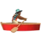 Person i roddbåt: Mellanmörk hudton emoji på iPhone (iOS 12.2)