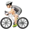 Person Biking: Light Skin Tone emoji on iPhone