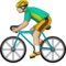 Person som cyklar: Mellanljus hudton emoji på iPhone (iOS 9.1)