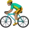Person som cyklar: Mellanfärgad hudton emoji på iPhone (iOS 9.1)