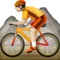 Person som cyklar mountainbike: Ljus hudton emoji på iPhone (iOS 9.1)