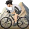 Person Mountain Biking: Light Skin Tone emoji on iPhone