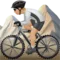 Person Mountain Biking: Medium-Light Skin Tone emoji on Apple iOS 14.6