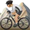 Person Mountain Biking: Medium-Light Skin Tone emoji on Apple iOS 17.4