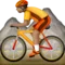 Person som cyklar mountainbike: Mellanfärgad hudton emoji på iPhone (iOS 9.1)