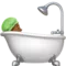 Person Taking Bath: Medium-Dark Skin Tone emoji on iPhone (iOS 13.1)
