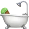 Person Taking Bath: Medium-Dark Skin Tone emoji on iPhone