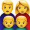 家庭成员：男人、女人、男孩、男孩 iPhone 上的表情符号 (iOS 11.3)