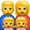 Family: Man, Woman, Girl, Girl emoji on Apple iOS 9.0