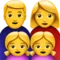 Keluarga: Laki-laki, Perempuan, Anak Perempuan, Anak Perempuan emoji di iPhone (iOS 14.5)