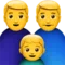 家庭：男人、男人、男孩 iPhone 上的表情符号 (iOS 10.3)