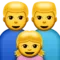 Family: Man, Man, Girl emoji on Apple iOS 9.0
