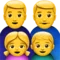 Οικογένεια: Άνδρας, Άνδρας, Κορίτσι, Αγόρι emoji στο iPhone (iOS 15.4)