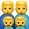 Familj: Man, Man, Pojke, Pojke emoji på iPhone (iOS 9.1)