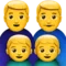 家庭：男人、男人、男孩、男孩 iPhone 上的表情符号 (iOS 10.3)