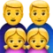 Familj: Man, Man, Flicka, Flicka emoji på iPhone (iOS 12.2)