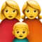 家庭成员：女人、女人、男孩 iPhone 上的表情符号 (iOS 14.2)