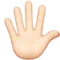 Hand with Fingers Splayed: Light Skin Tone emoji on iPhone