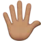 Hand with Fingers Splayed: Medium Skin Tone emoji on iPhone