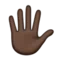 Hand with Fingers Splayed: Dark Skin Tone emoji on Apple iOS 9.3