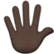 Hand with Fingers Splayed: Dark Skin Tone emoji on Apple iOS 17.4