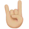 Sign of the Horns: Medium-Light Skin Tone emoji on Apple iOS 17.4