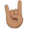 Sign of the Horns: Medium Skin Tone emoji on Apple iOS 17.4