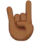 Sign of the Horns: Medium-Dark Skin Tone emoji on Apple iOS 11.3