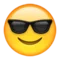 Smiling Face with Sunglasses emoji on Apple iOS 9.1
