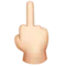 Middle Finger: Light Skin Tone emoji on Apple iOS 17.4