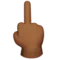 Middle Finger: Medium-Dark Skin Tone emoji on iPhone