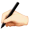 Ręka pisząca: Jasny odcień skóry emoji na Apple iOS 9.3