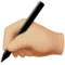 Writing Hand: Medium-Light Skin Tone emoji on Apple iOS 17.4