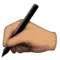 Writing Hand: Medium Skin Tone emoji on Apple iOS 9.1