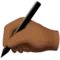 Writing Hand: Medium-Dark Skin Tone emoji on Apple iOS 17.4
