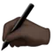 Skrivande hand: Mörk hudton emoji på iPhone (iOS 9.1)