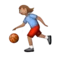 Person som studsar boll: Mellanfärgad hudton emoji på iPhone (iOS 9.1)