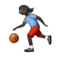 Pessoa quicando a bola: tom de pele escuro emoji no Apple iOS 9.3