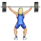 Person som lyfter vikter: Mellanljus hudton emoji på iPhone (iOS 9.1)