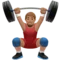 Person Lifting Weights: Medium Skin Tone emoji on Apple iOS 10.0