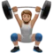 Person Lifting Weights: Medium Skin Tone emoji on Apple iOS 17.4
