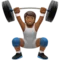 Person Lifting Weights: Medium-Dark Skin Tone emoji on iPhone