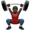 Person Lifting Weights: Dark Skin Tone emoji on Apple iOS 13.1