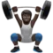 Person Lifting Weights: Dark Skin Tone emoji on Apple iOS 14.5