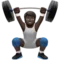 Person Lifting Weights: Dark Skin Tone emoji on iPhone